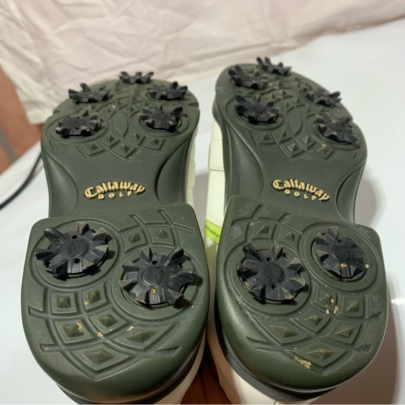 Callaway Golf Shoes Ladies ERC Collection Leather White Green Striped US7 XWT - Picture 12 of 13